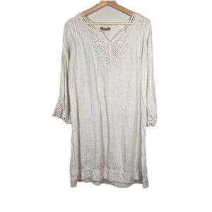 carla conti linen dress CARLA CONTI Made in Italy Green Linen Dress - Size S